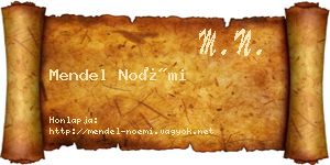 Mendel Noémi névjegykártya